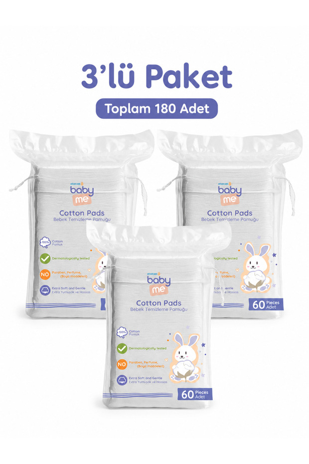 Baby Cleaning Cotton 3 Pack 60 Pieces