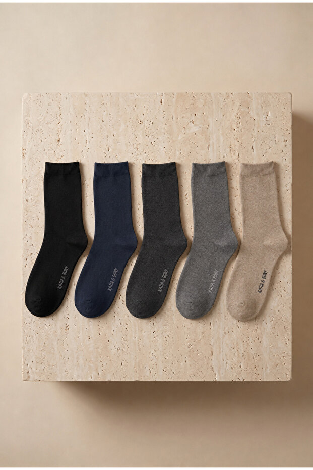 Men's 5 Pack Towel Socks Multicolor