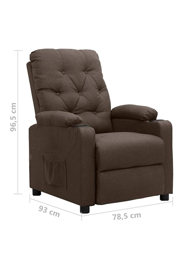 Fotoliu rabatabil, maro, material textil - 8