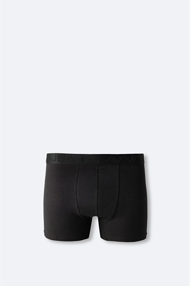 Erkek Siyah Basic Pamuklu Tekli Regular Fit Boxer B009510 - 1