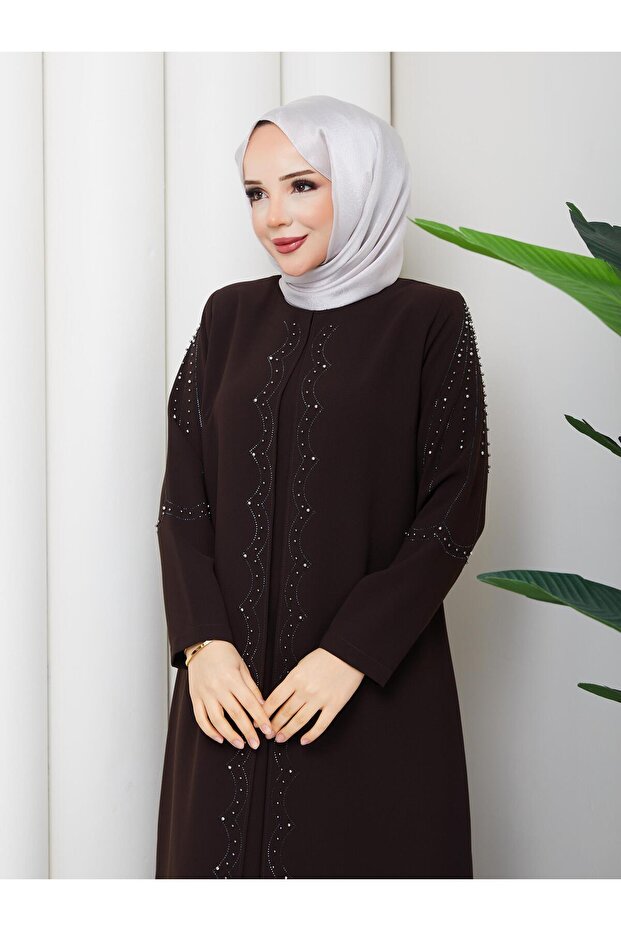 Plus Size Mother's Dress with Fan Stones