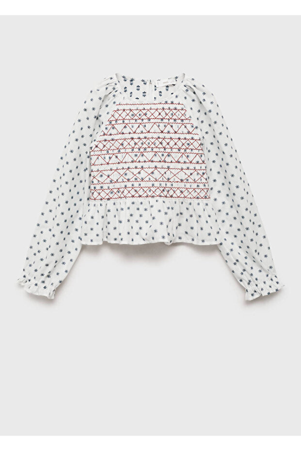 Blouse with Embroidered Pattern - 1