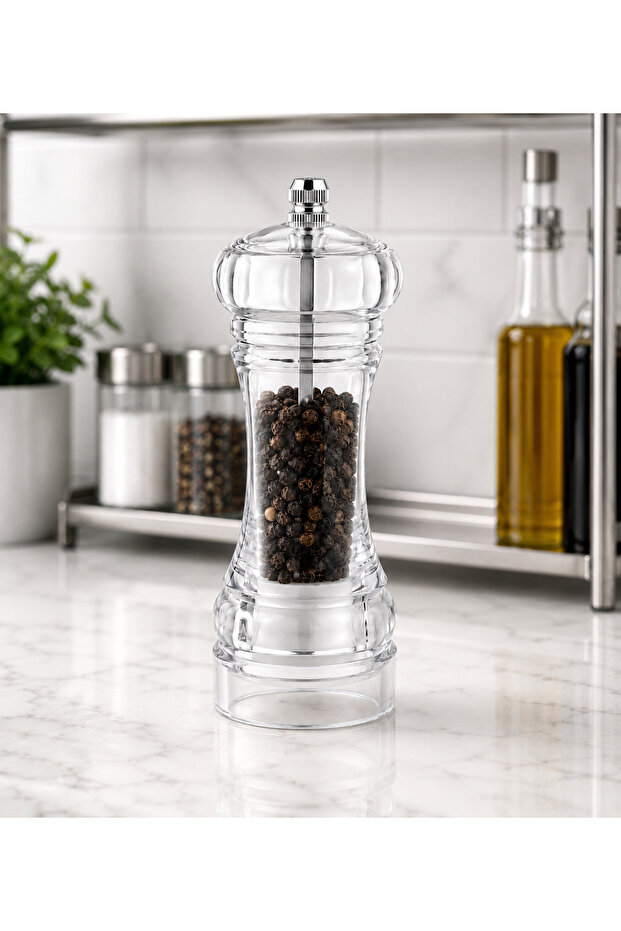 Salt and Pepper Mill Grinder 5 Inch, Acrylic Manual Salt and Pepper Grinder