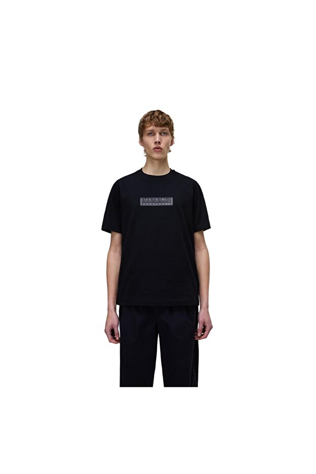 P0A4Ifl9411-R S-Box Logo Ss 1 Men's T-Shirt Black