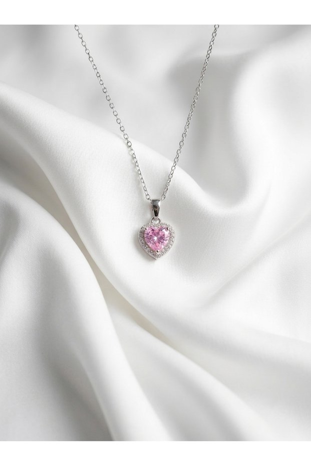 Women's Stainless Steel Silver Color Heart Necklace