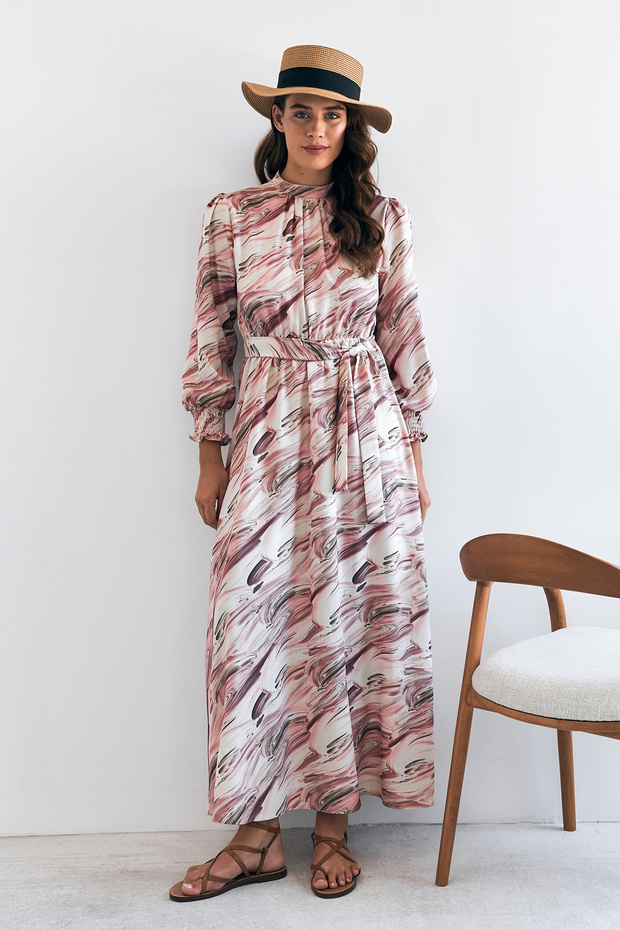 Rochie cu model Aura - Roz uscat - 3