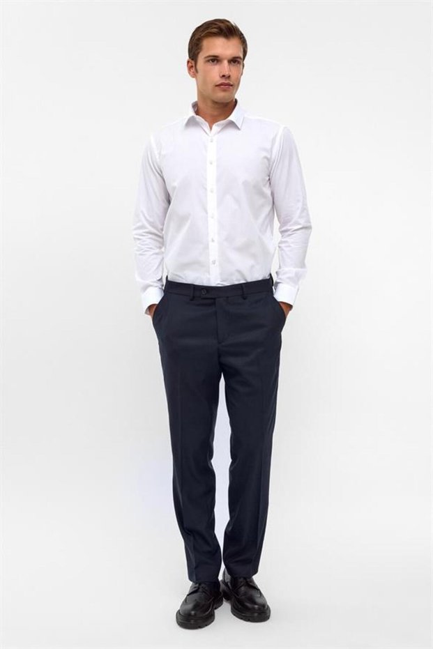 Lacivert Regular Desenli Pantolon