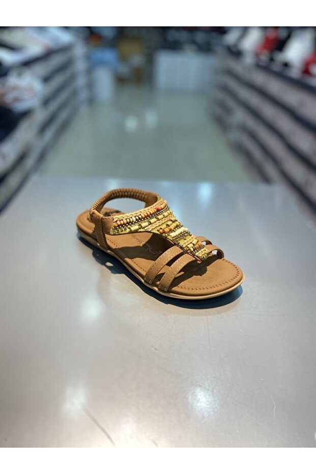 Girl's Beaded Stone Sandals