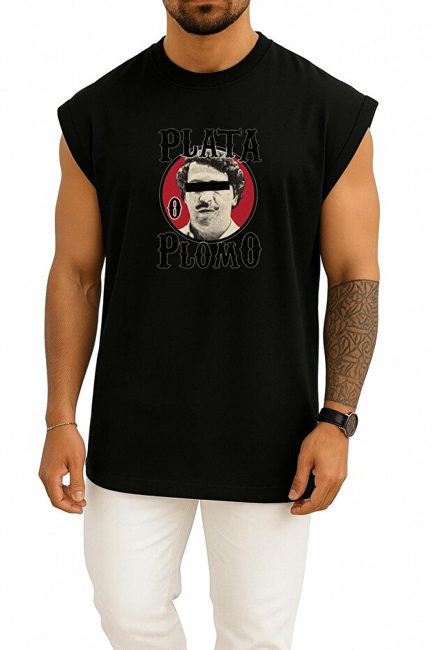 Oversized Plata O Plomo Escobar Chest Printed Athlete