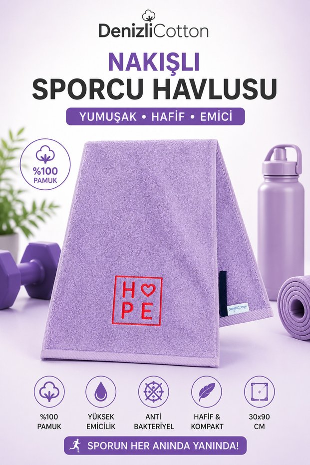 Embroidered Sports Towel Cotton, Anti-Bacterial, Sweat-Absorbent Fitness Plates Boxing Tennis Sports Towel