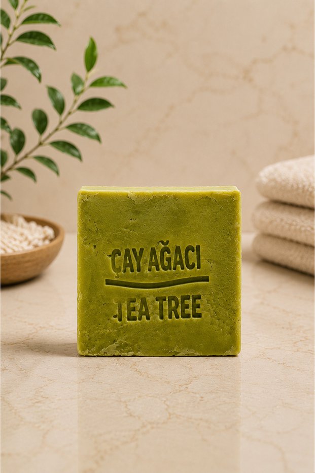 2-Pack Natural Tea Tree Soap 120-140 Gr – Handmade Herbal Soap for Face, Body and Hair Cleansing