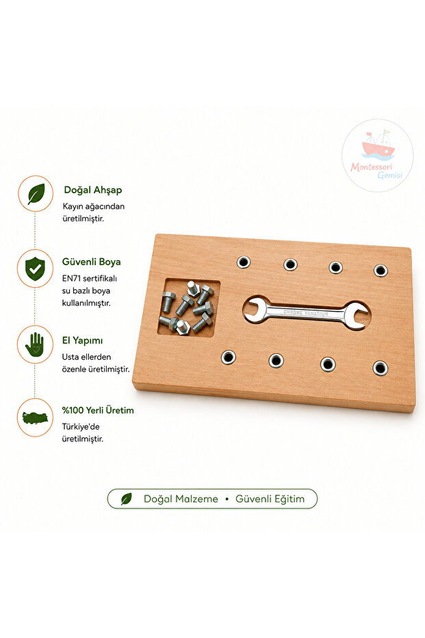Montessori 8-Piece Screwdriver Set with Wrench | Key Screw Nut Work Daily Life Material