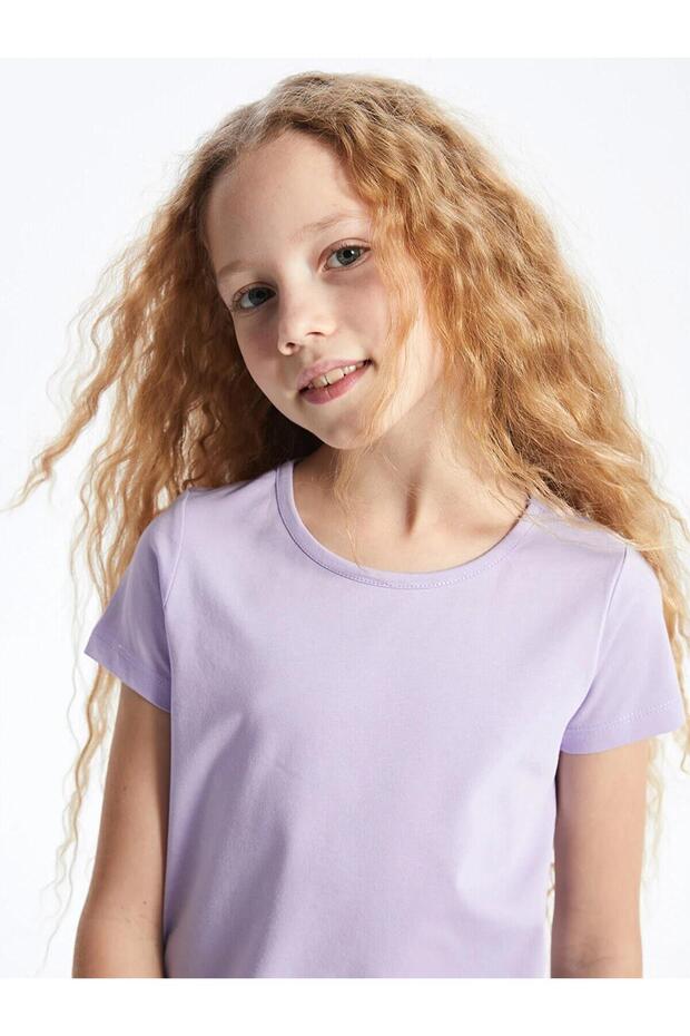 Crew Neck Basic Short Sleeve Girl's T-Shirt