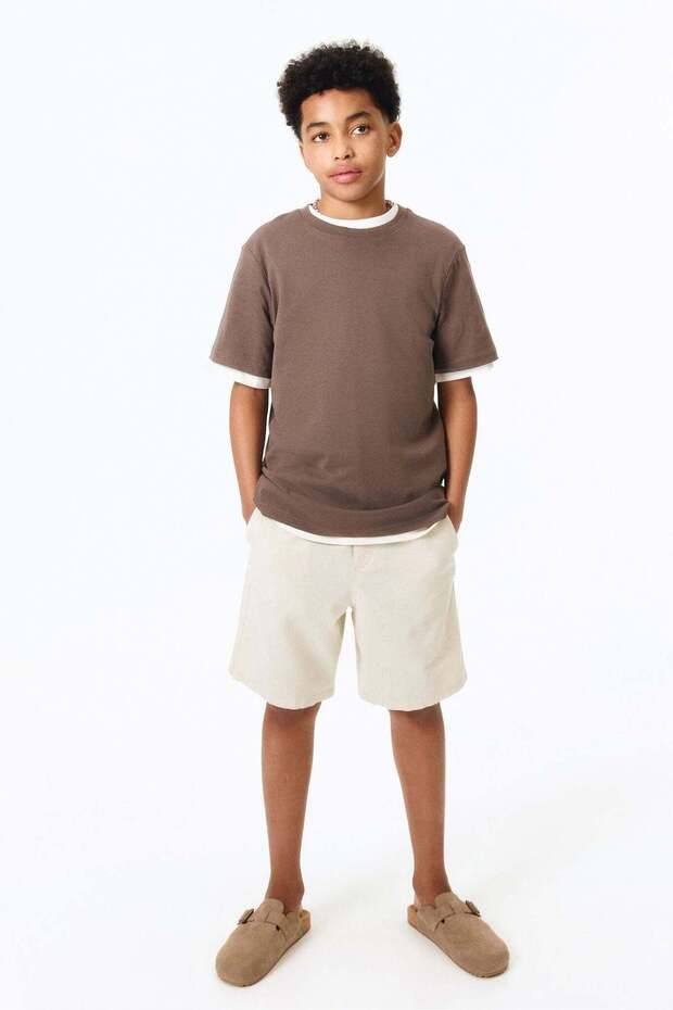 Linen-blend shorts