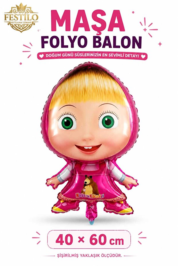 Foil Character Balloon Masha Large Size 60×40 cm Helium Compatible
