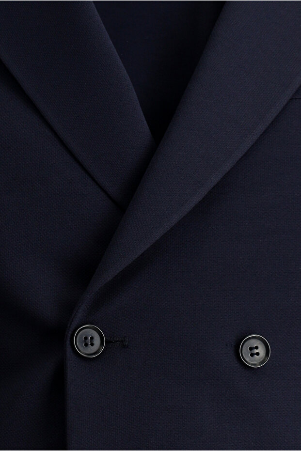 7 Drop Slim Fit Slim Fit Transitional Double-Breasted Jacket - 3