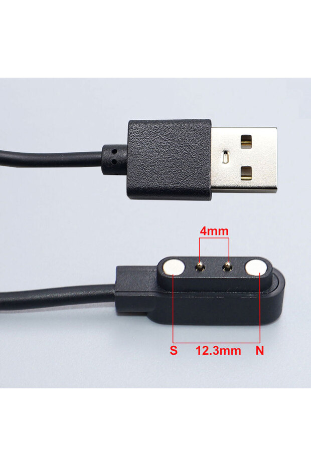 1Piece USB 2Pin 4-12.3 YanXi 2Pin 4Pin Smartwatch Dock Charger Adapter USB Charging Cable Cord for A