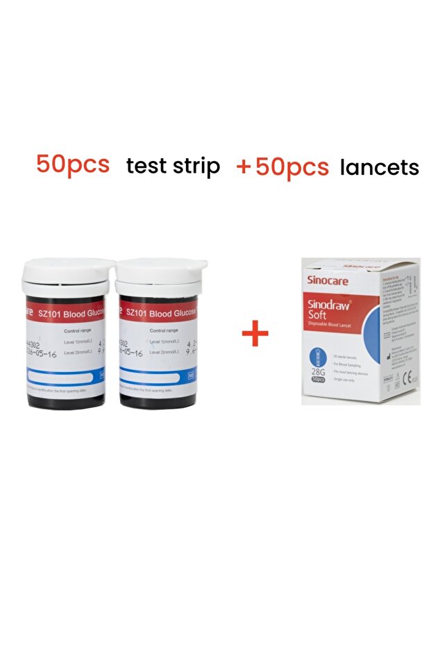only 50pcs strip Sinocare SZ101 Blood Glucose Meter Glucometer Kit Diabetes Tester Medical Blood Sug