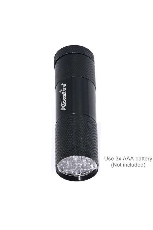 AAA Black 9 LED White Light Lighting Flashlight Aluminium Mini Torch Outdoor Portable Travel Hike Fi