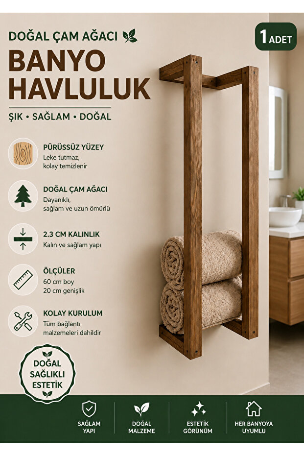 Bathroom Kitchen Towel Holder Natural Wood Dowry Decoration Home