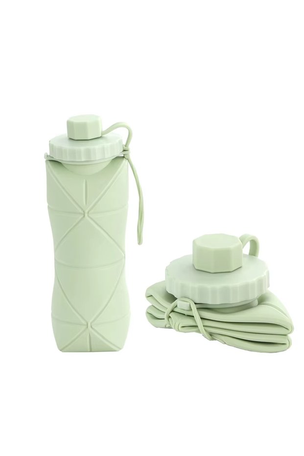 Green New Creative Silicone Folding Water Cup Outdoor Portable and Scalable Water Cup Sports Water B