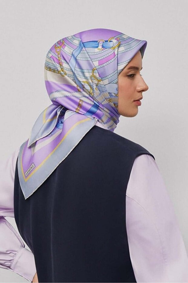 Classic Patterned Pure Silk Twill Scarf 9315D 81
