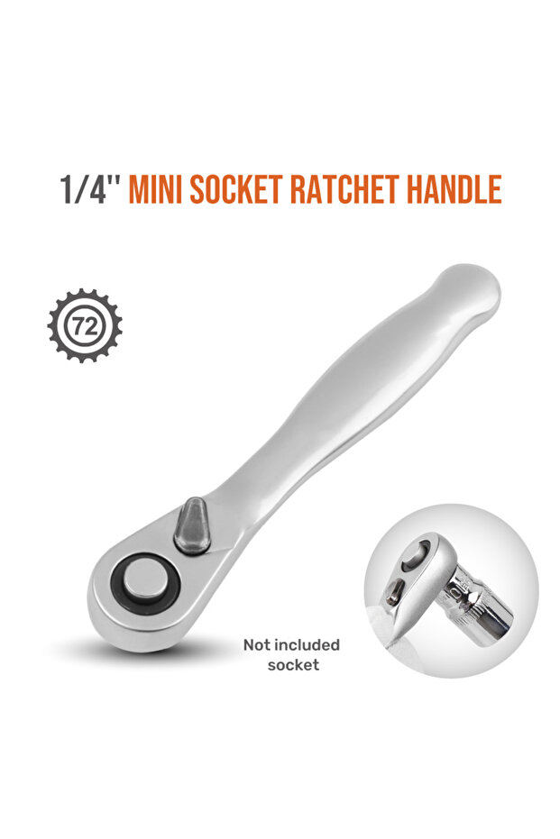 Socket Handle Mini Treble 1/4 Ratchet Wrench Double Ended Quick Socket Ratchet Wrench Screwdriver He