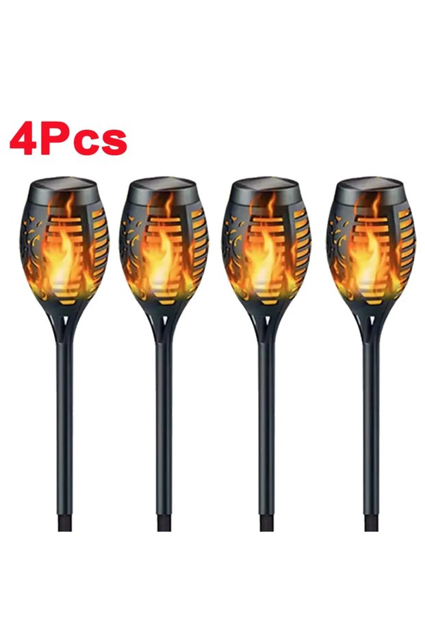 4Pcs 1/2/4/6/8/10Pcs Solar Flame Torch Lights Flickering Light Waterproof Garden Decoration Outdoor