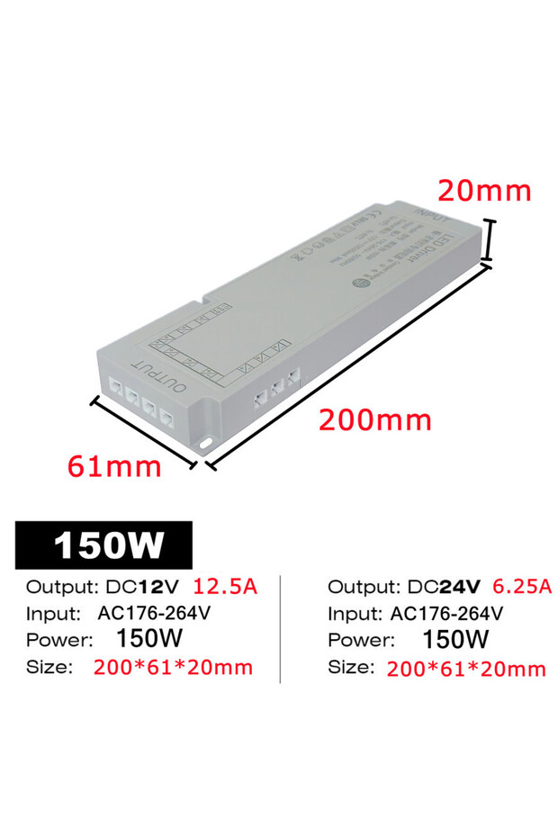 EU Plug DC 12V 150W 150W AC DC Transformers EU/US Plug 220V To 12V 24V Switching Power Supply Home L