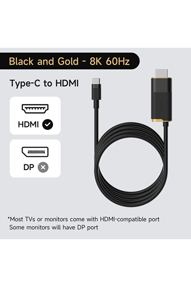 Black Gold -8K60Hz Hagibis TV Dock for Switch/OLED/Switch2 USB C to HDMI Cable Adapter 8K@60Hz HDR 1