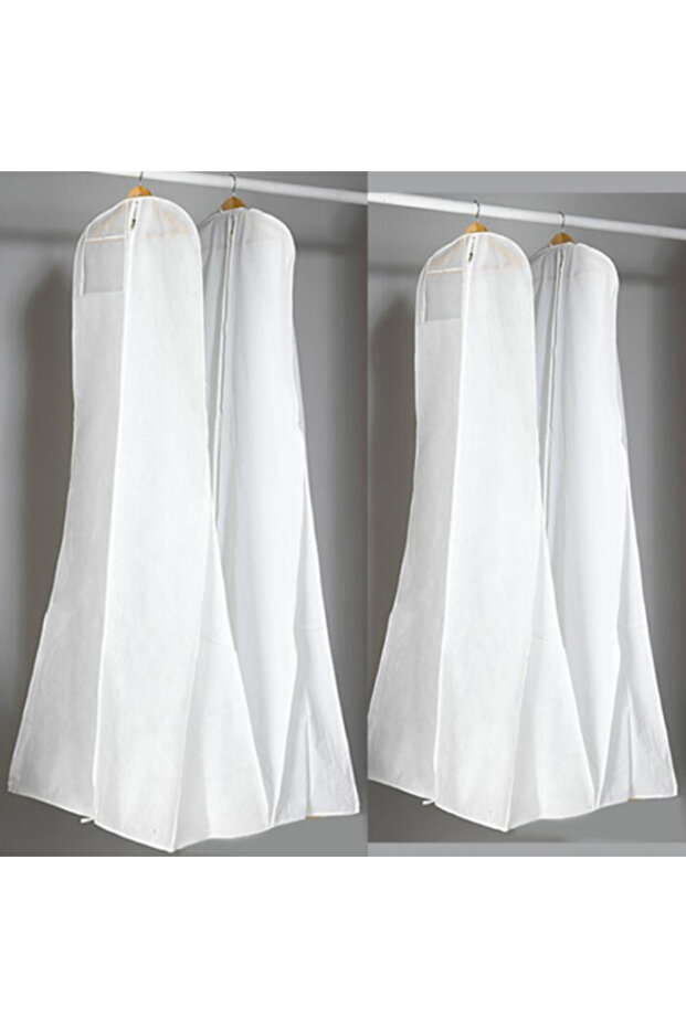 white High Quality Long Wedding Dess Bag Cover Evening Dress Dust Cover Bridal Garment Storage Bag N