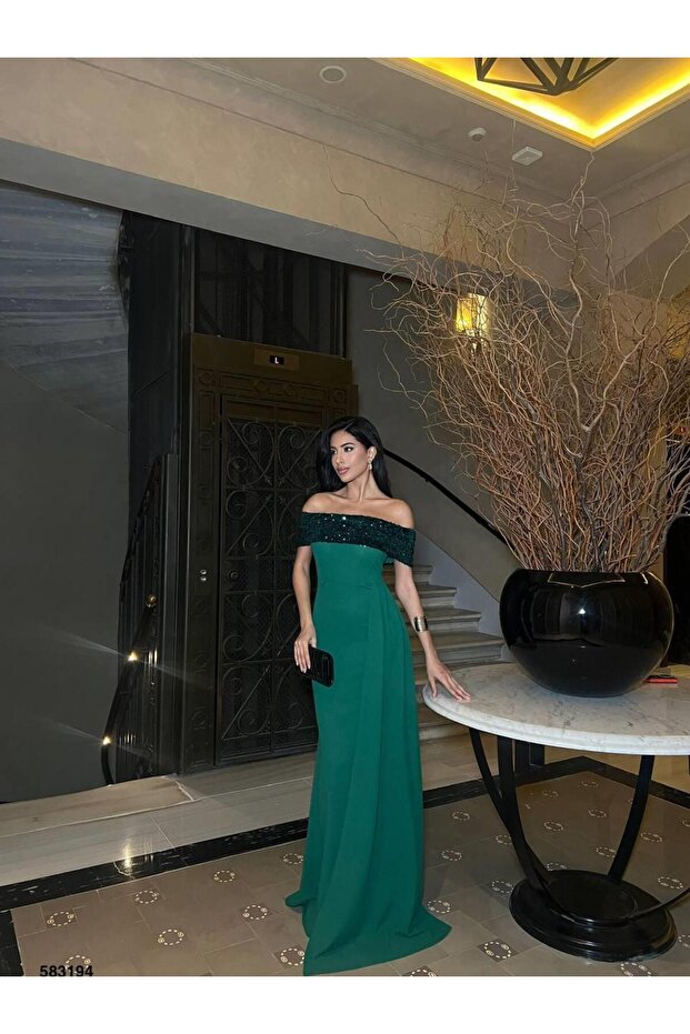 Scuba Crepe Dress Zumrut 583194