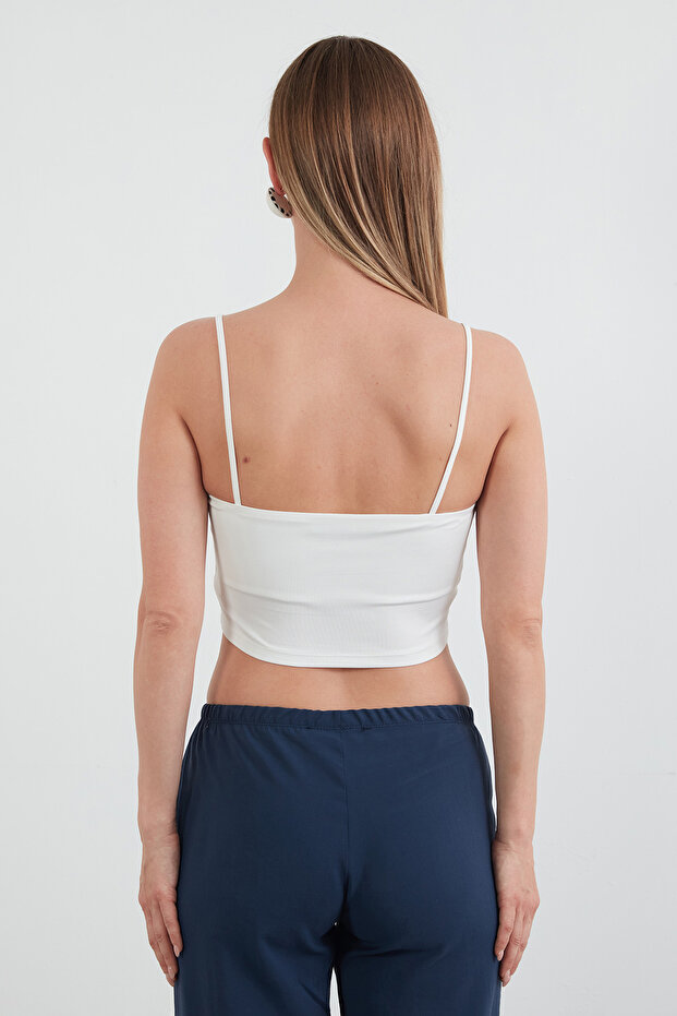 Basic Crop Bustier with Rope Strap - 6