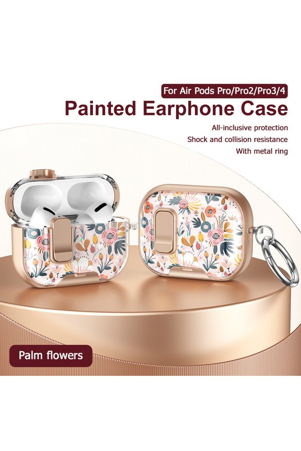 For AirPods 4 XFDZ0062453 Lovely Floral Flower Transparent Case For AirPods 4 TPU Cover Anti-fall He