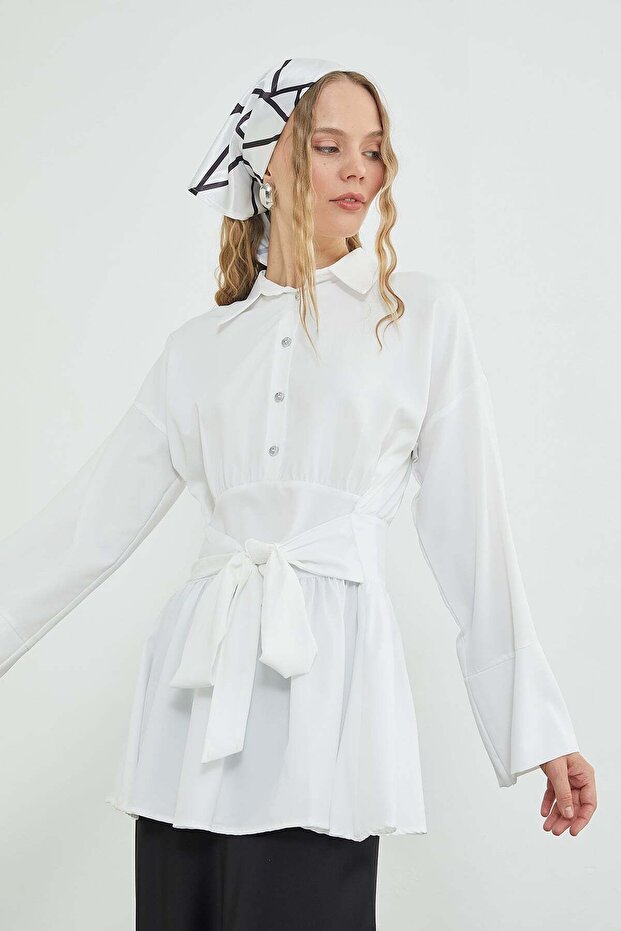 Fullamodest Belted Half-Buttoned Tunic - 3
