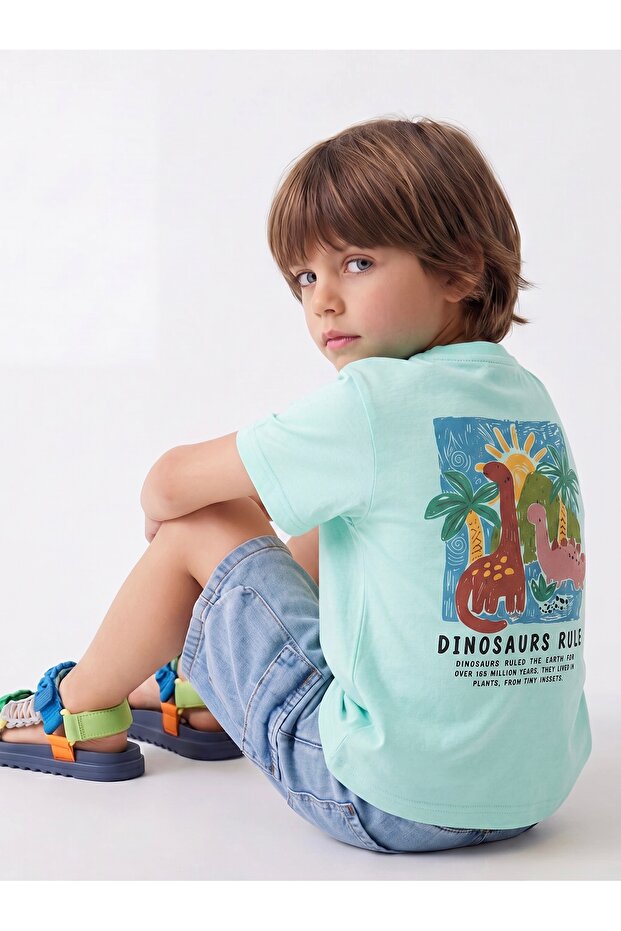 Boy's Dinosaur Printed T-Shirt