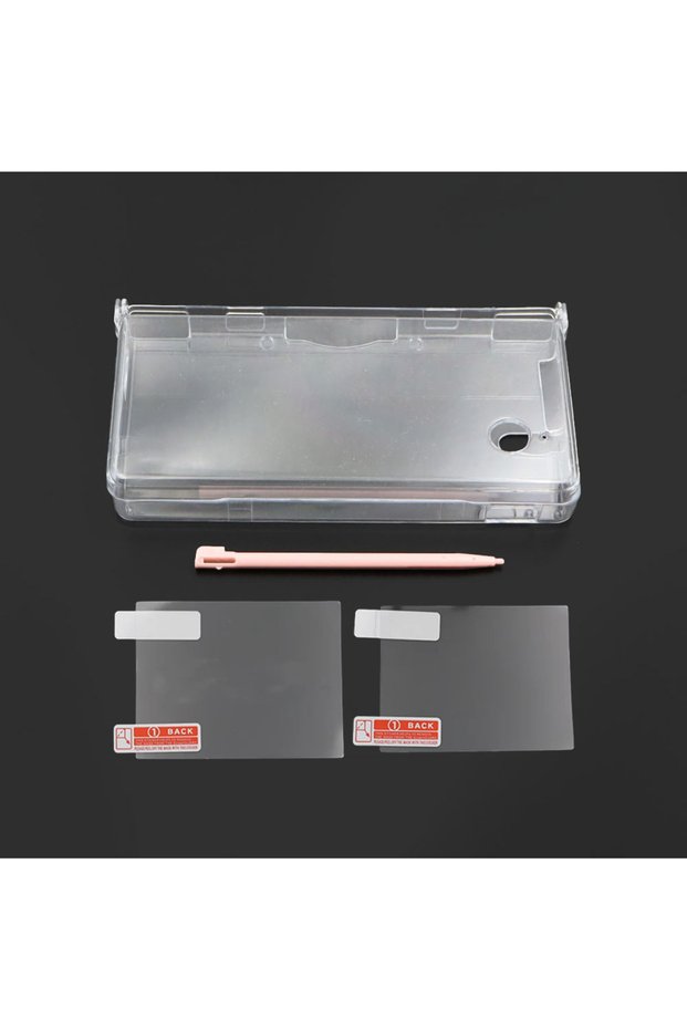 pink Clear Transparent Split Hard Case For NDSI Protective Cover Shell Screen Protector Film Stylus