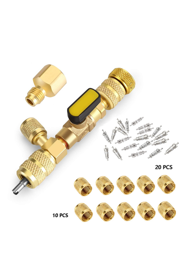 KIT 1 Valve Core Remover Installer Tool Kit with Dual Size 1/4 & 5/16 Port for with R22 R12 R407 R41