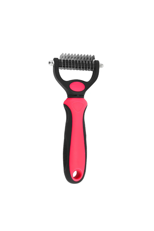 Red S Pet Deshedding Brush Cat Comb Self Cleaning Hair Remover Grooming Tool for Dog and Cats De-Mat