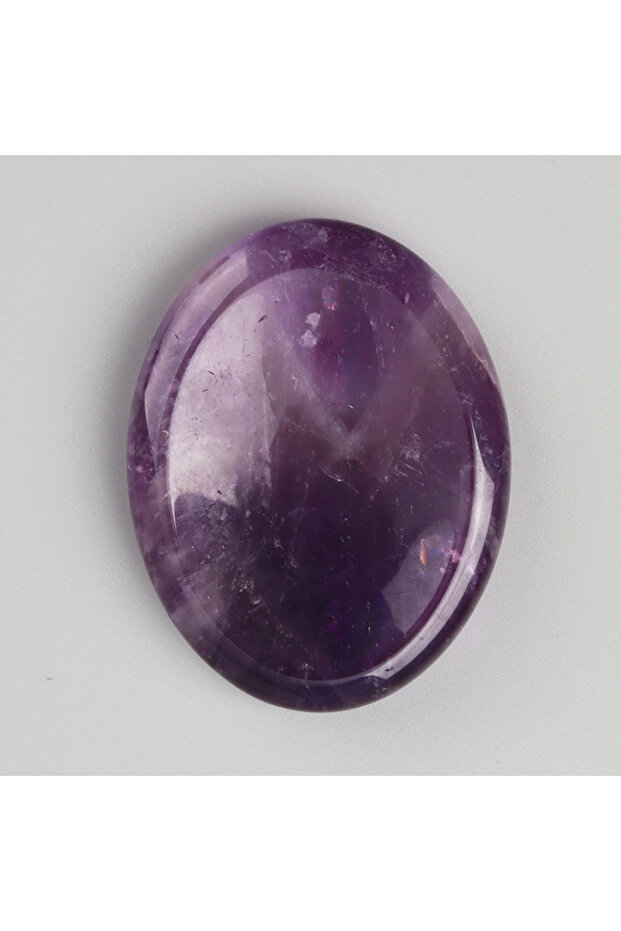 amethyst Worry Stone Amethyst Rose Quartz Hand Carved Thumbstone Pocket Meditation Oval Crystal Natu
