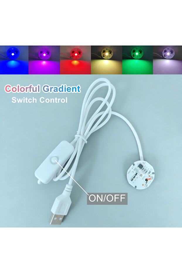 مصباح LED RGB قابل للتحكم باللمس عالي السطوع 5 فولت USB مع مفتاح تحكم وإضاءة متدرجة ملونة