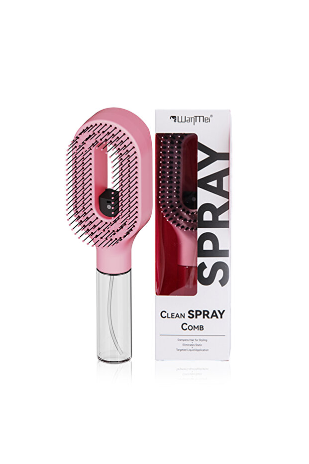 Pink Hairless Style WANMEI 2-in-1 Multi-functional Spray Bottle Comb,Christmas Gift,wet Dry Scalp Ma