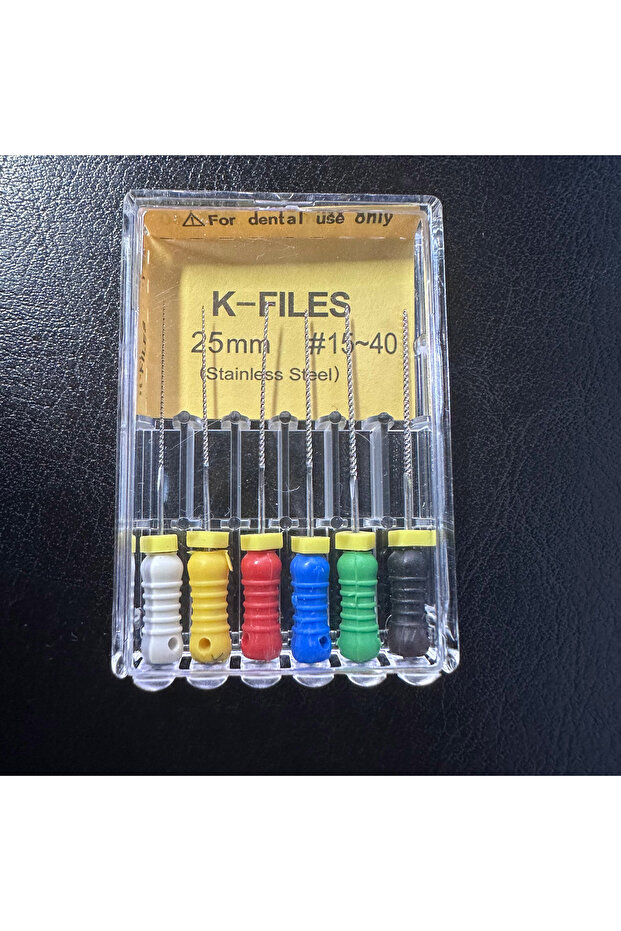K File 25mm 15-40 6Pcs/Pack Dental Hand Use K-Files 21/25mm Stainless Steel Endodontic Root Canal Fi