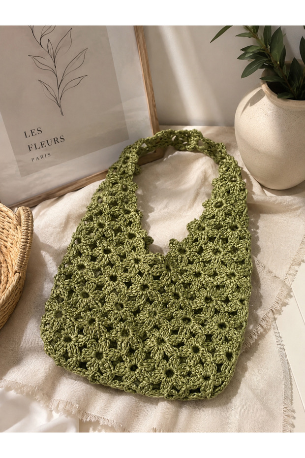 حقيبة شاطئية من زهور الرافية