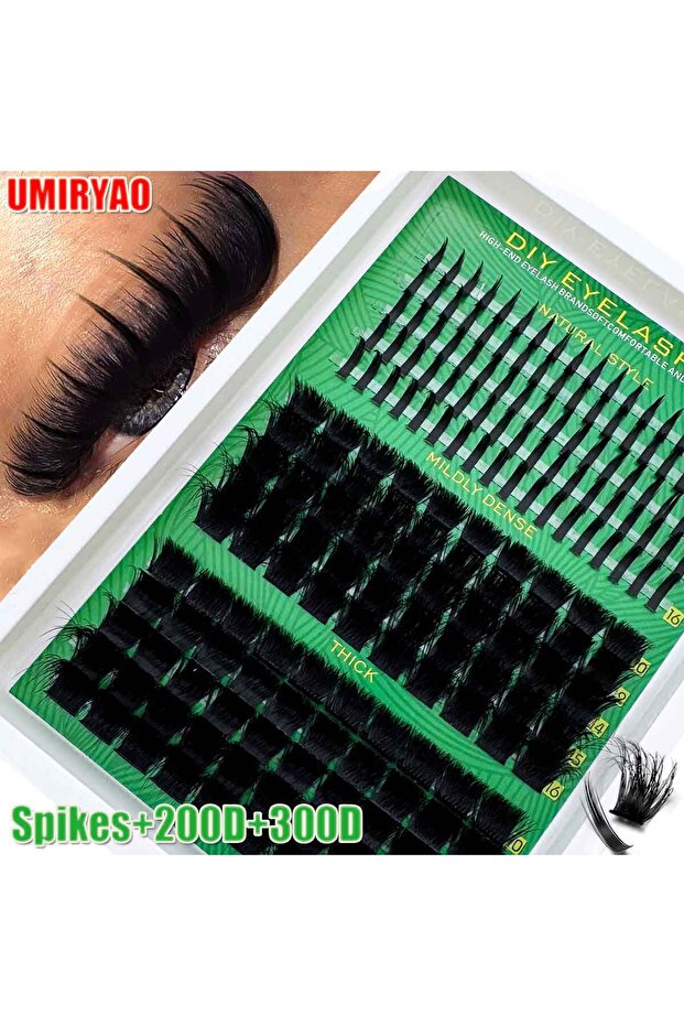 MIX 0.07mm D Spikes200D300D 300D-60D Lash Clusters D Curl Natural Individual Lashes Extension Thick
