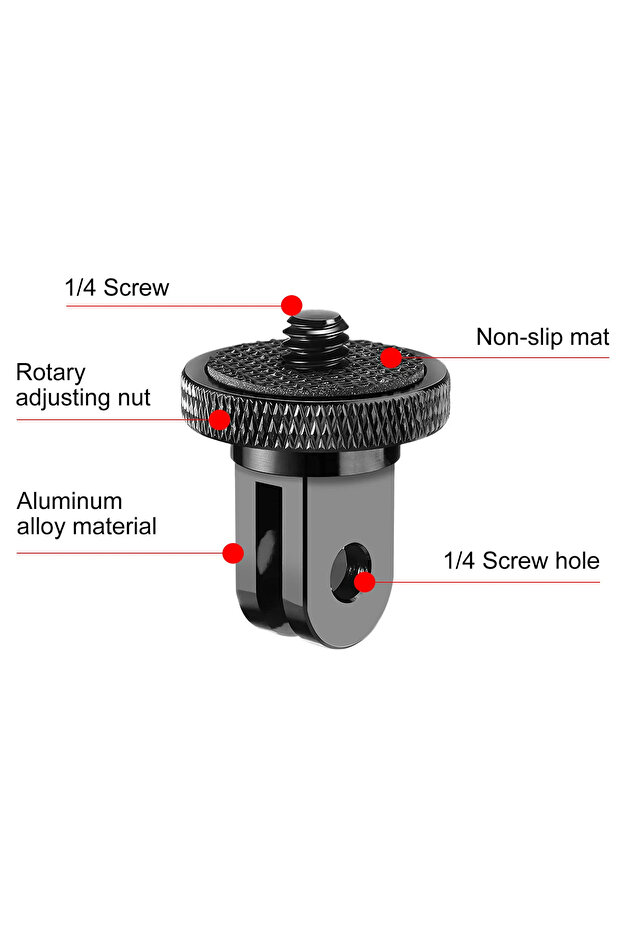 Aluminium 1/4 Inch Screw Tripod Adapter 360 Rotating Mount Holder For Go Pro 13 12 11 10 9 Insta 360