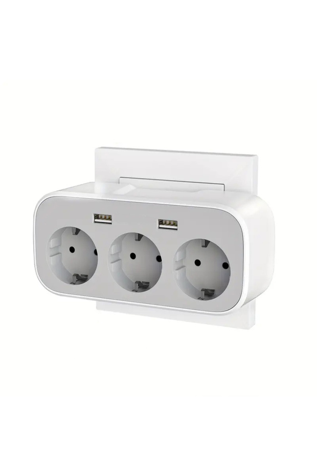 3 AC EU Plug European Standard EU Plug 4000W Independent Switch Wall Mounted 3 AC Power Strip Outlet