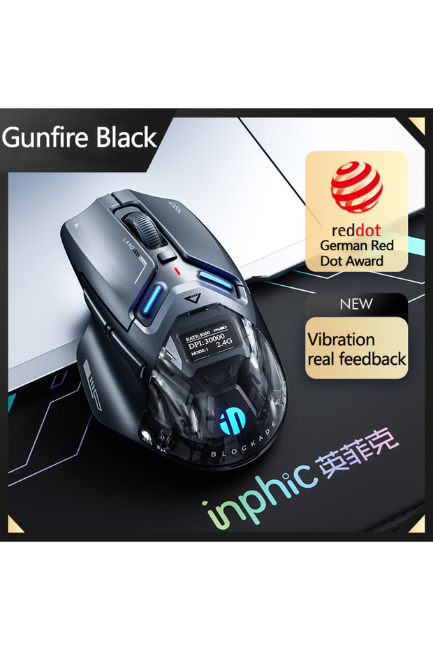 inphic IN9 Ultra Inphic IN9 Ultra Gaming Mouse PAW3950 Sensor Vibration Feedback OLED Screen Intelli