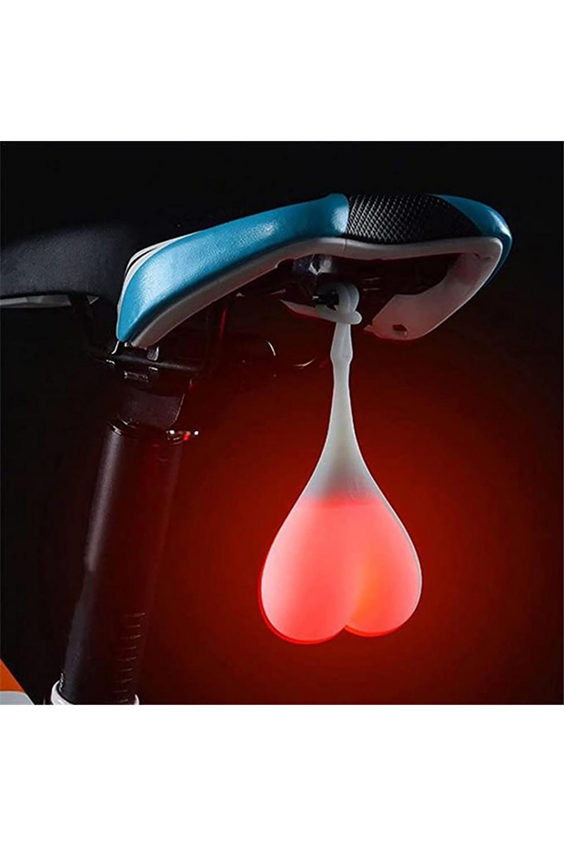 Red Riding Cycling Waterproof LED Lamp 4 Color Heart Ball Safety Warning Light Creative Silicone Bik