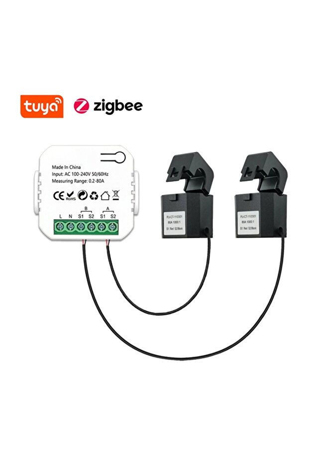 عداد الطاقة الذكي Tuya ZigBee 2CT من Tuya ZigBee، نظام الطاقة الشمسية الكهروضوئية، إنتاج الطاقة واستهلاكها، ثنائي الاتجاه